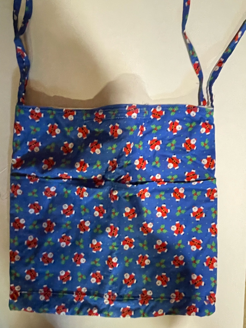 Wheelchair Bag Blue Santa Print
